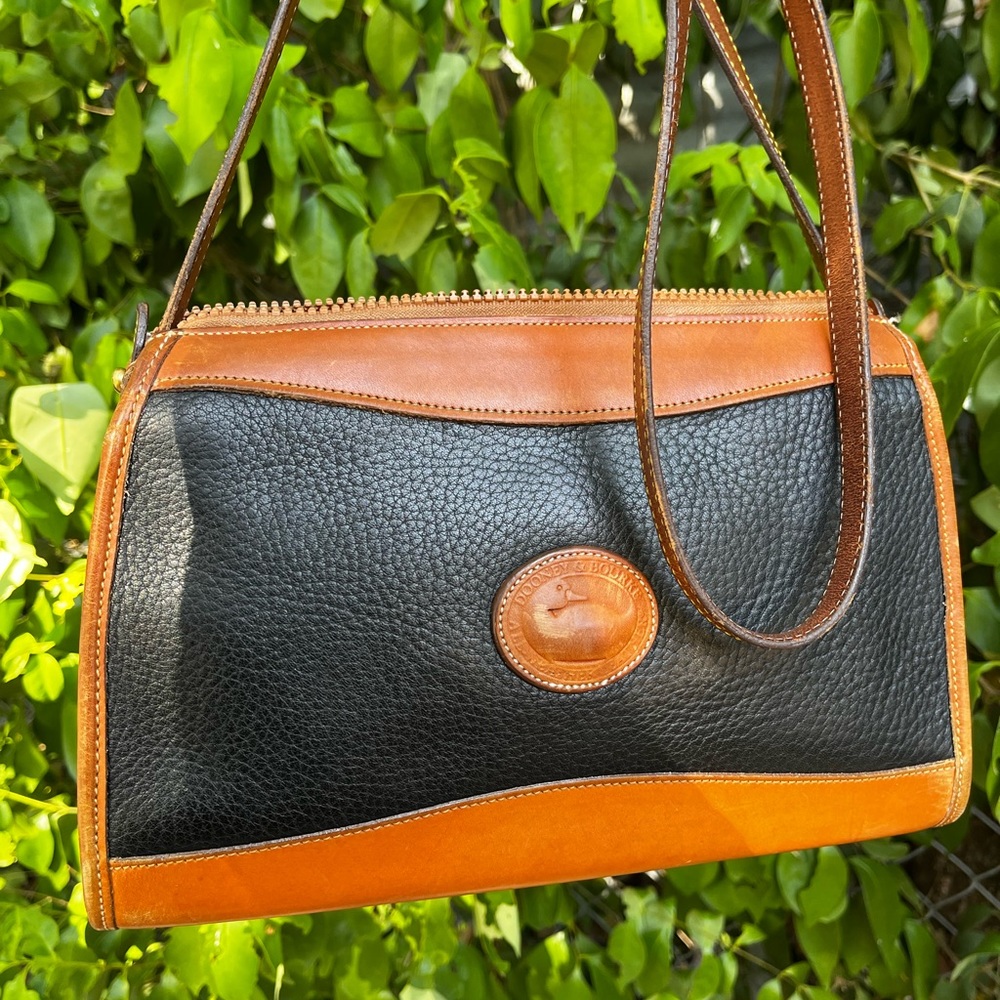 VINTAGE Dooney & Bourke Black and Brown Crossbody